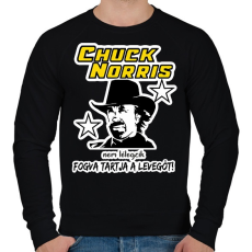 PRINTFASHION Chuck Norris nem lélegzik, fogva tartja a levegőt! - Férfi pulóver - Fekete