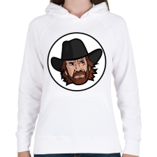 PRINTFASHION Chuck Norris - Női kapucnis pulóver - Fehér női pulóver, kardigán