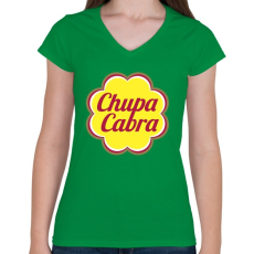 PRINTFASHION Chupacabra - Női V-nyakú póló - Zöld