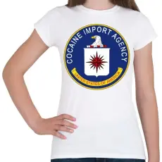 PRINTFASHION CIA cocain import agency - Női póló - Fehér