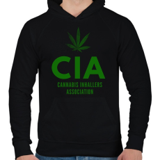 PRINTFASHION CIA - Férfi kapucnis pulóver - Fekete