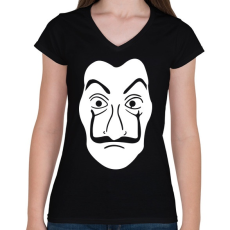 PRINTFASHION Ciao Bella  - Női V-nyakú póló - Fekete