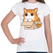 PRINTFASHION Cica a dobozban - Női póló - Fehér női póló