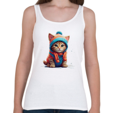 PRINTFASHION Cica a hóban - Női atléta - Fehér