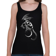 PRINTFASHION Cica a holdon - Női atléta - Fekete női trikó