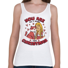 PRINTFASHION Cica, amit karácsonyra akarok - Női atléta - Fehér női trikó