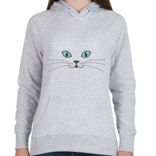 PRINTFASHION Cica arc - Női kapucnis pulóver - Sport szürke női pulóver, kardigán