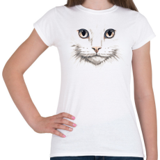 PRINTFASHION Cica arc - Női póló - Fehér