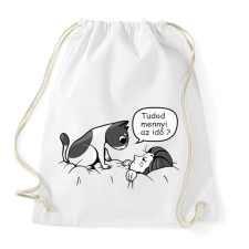 PRINTFASHION Cica barát - tudod mennyi az idő - Sportzsák, Tornazsák - Fehér tornazsák