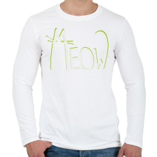 PRINTFASHION Cica betűk - Meow  - Férfi hosszú ujjú póló - Fehér