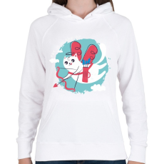 PRINTFASHION Cica - cat is in the air ! - Női kapucnis pulóver - Fehér