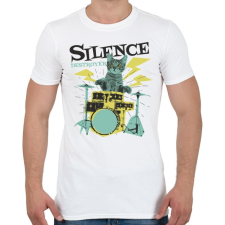 PRINTFASHION Cica dobos a csend romboló - Férfi póló - Fehér férfi póló