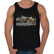 PRINTFASHION cica és capybarák - Férfi atléta - Fekete atléta, trikó