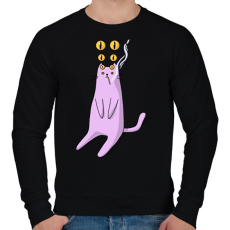 PRINTFASHION Cica és cigi - Férfi pulóver - Fekete