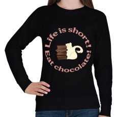 PRINTFASHION cica és csoki - Női pulóver - Fekete