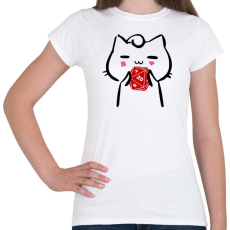 PRINTFASHION Cica és piros D20 - Női póló - Fehér