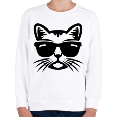 PRINTFASHION Cica fej - Gyerek pulóver - Fehér