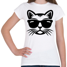 PRINTFASHION Cica fej - Női póló - Fehér