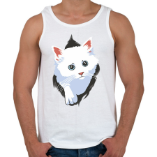 PRINTFASHION Cica - Férfi atléta - Fehér atléta, trikó