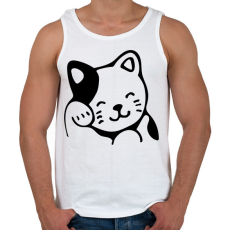 PRINTFASHION Cica - Férfi atléta - Fehér