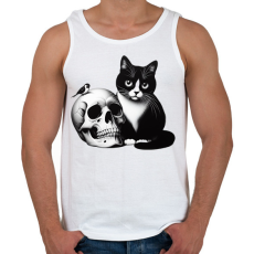 PRINTFASHION Cica - Férfi atléta - Fehér