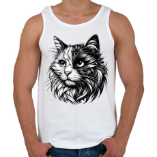 PRINTFASHION Cica - Férfi atléta - Fehér