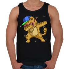 PRINTFASHION Cica - Férfi atléta - Fekete atléta, trikó