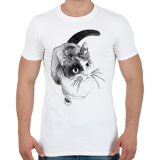 PRINTFASHION Cica - Férfi póló - Fehér férfi póló