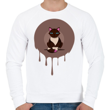 PRINTFASHION Cica - Férfi pulóver - Fehér férfi pulóver, kardigán