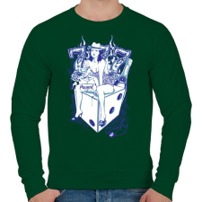 PRINTFASHION Cica - Férfi pulóver - Sötétzöld férfi pulóver, kardigán