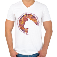 PRINTFASHION Cica - Férfi V-nyakú póló - Fehér férfi póló