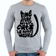 PRINTFASHION Cica gazdi - Férfi hosszú ujjú póló - Sport szürke férfi póló