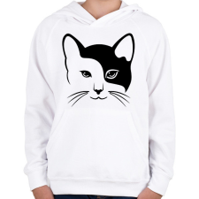 PRINTFASHION Cica - Gyerek kapucnis pulóver - Fehér gyerek pulóver, kardigán