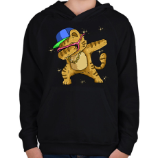 PRINTFASHION Cica - Gyerek kapucnis pulóver - Fekete