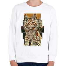 PRINTFASHION Cica - Gyerek pulóver - Fehér gyerek pulóver, kardigán