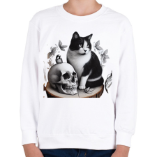 PRINTFASHION Cica - Gyerek pulóver - Fehér gyerek pulóver, kardigán