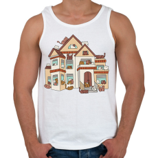 PRINTFASHION Cica ház - Férfi atléta - Fehér