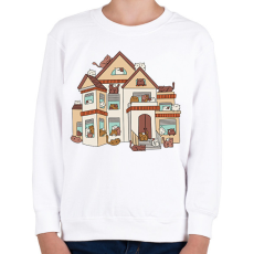 PRINTFASHION Cica ház - Gyerek pulóver - Fehér