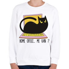 PRINTFASHION Cica home office  - Gyerek pulóver - Fehér