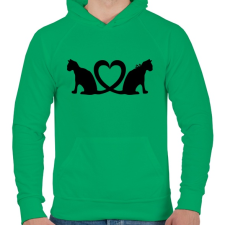 PRINTFASHION Cica imádat - Férfi kapucnis pulóver - Zöld férfi pulóver, kardigán