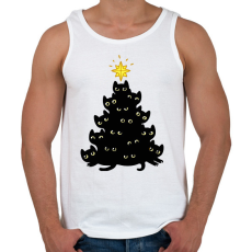 PRINTFASHION Cica karácsonyfa - Férfi atléta - Fehér