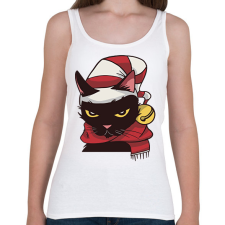 PRINTFASHION Cica karácsonyi sapka sál - Női atléta - Fehér női trikó