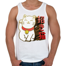 PRINTFASHION Cica - kínai szerencsehozó - Férfi atléta - Fehér atléta, trikó