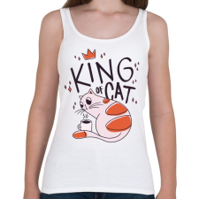PRINTFASHION Cica király - Női atléta - Fehér női trikó