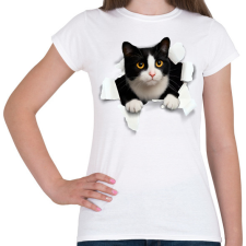 PRINTFASHION cica kitőr - Női póló - Fehér női póló