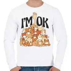 PRINTFASHION Cica kupac - Férfi pulóver - Fehér