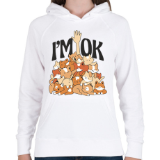 PRINTFASHION Cica kupac - Női kapucnis pulóver - Fehér