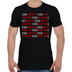 PRINTFASHION cica - kutya - Férfi póló - Fekete
