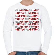 PRINTFASHION cica - kutya - Férfi pulóver - Fehér