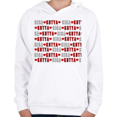 PRINTFASHION cica - kutya - Gyerek kapucnis pulóver - Fehér